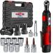 Dobetter Cordless Ratchet Wrench 3/8 Electric Ratchet Wrench Set, 55 Nm Power Ratchet Tool with (2) 2 Ah Lithium Batteries, 7 Sockets, 2 Screwdriver