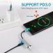 RoiCiel USB C PD�C���z���W���b�N�A�_�v�^�[ 2-in-1 USB-C to USB-C�I�[�f�B�I�A�_�v�^�[ �}���[�d �w�b�h�t�H���W���b�N�A�_�v�^ �n�C���]�Ή� �I�[�f�B�I