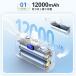 ���o�C���o�b�e���[ �y�� ��e�� 12000mAh �P�[�u������ iphone�p �[�d�� ���^ 2�䓯���[�d �X�}�z�[�d�� Type-C �P�[�u������ �g�я[�d�� �h�Зp�i �֘A�摜2