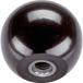 HALDER ball knob DIN 319me screw attaching bush entering form E black 24560.0120