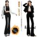 2 длина можно выбрать flare pants женский обратная сторона ворсистый леггинсы джегинсы длинные брюки прекрасный ножек осень-зима защищающий от холода ножек длина эффект маленький видно стиль выше теплый flair 