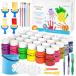 Shuttle Art темпе la краски палец краски 30 -цветный набор водный Kids краски 60ml омыватель bru... отпечаток руки отпечаток ноги искусство бутылка краски .
