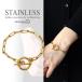  нержавеющая сталь цепь браслет женский man teru Gold простой 18k GP поперечная балка крыши металл аллергия соответствует 18.5cm 20cm