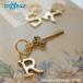  латунь initial кольцо для ключей латунь брелок для ключа BRASS LETTER KEYRING маленький подарок 