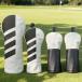  Golf крышка головки цилиндров PU кожа Driver для Fairway Wood для служебная программа для подсчитывать с биркой DR FW UT 4 позиций комплект . линия белый чёрный . покупка 