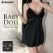  baby doll большой размер топ Ran Jerry нижнее белье slip Night одежда атлас чёрный прозрачный женский LL 3L 4L