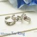 tou ring pin ki. ring silver 925 free size tsuta pattern . Swarovski . shines flower pattern. tu ring 