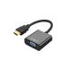 HDMI to VGA 変換アダプタ 変換ケーブル D-SUB 15ピン 1080p HDTV プロジェクター PC 変換コネクタ 電源不要 ブラック ((C