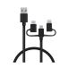쥳 ޡȥեUSB֥ 3in1 microUSB+Type-C+Lightning 0.3m ֥å MPA-AMBLCAD03BK