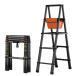 Color: алюминиевый _Size:1.4m xixi-home эластичный лестница эластичный стремянка выдерживаемая нагрузка 150KG 5 уровень 1.4m до compact легкий алюминиевый автоматика блокировка свободный перемещение предотвращение скольжения имеется сумка для инструментов 