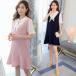  материнство One-piece bow Thai One-piece платье свадьба . называется платье рукав есть короткий рукав платье-мини большой размер лента 3L Корея .. одежда 