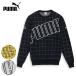  Golf Puma большой PUMA Logo проверка вырез лодочкой вязаный свитер 624910