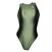 [SWIMON].. купальный костюм женский девушки 700 задний Zip вода лампочка модель одноцветный оливковый глянец металлик N1 - ikatto 