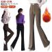  flare pants женский обратная сторона ворсистый брюки прекрасный ножек защищающий от холода ножек длина эффект теплый брюки теплый длинные брюки леггинсы брюки стиль выше высота рост теплоизоляция осень-зима 