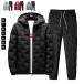  выставить мужской зима верх и низ в комплекте Parker с хлопком жакет толстый брюки одноцветный спорт одежда тренировочный верх и низ в комплекте защищающий от холода модный 