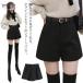  casual шорты короткий брюки ворсистый короткий хлеб юбка-брюки брюки A линия брюки модный свободно высокий талия 