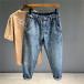  шаровары мужской Denim джинсы ji- хлеб легкий брюки конические брюки Denim брюки body type покрытие свободно kakoii Oniikei стиль весна лето бесплатная доставка 