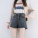  Denim шорты женский шоу хлеб короткий хлеб симпатичный модный прекрасный ножек женский одноцветный обычно используя взрослый мини длина короткий тонкий весна лето 