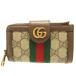  как новый Gucci off .tia699353 GGma-monto compact бумажник GG парусина кожа бежевый футляр для карточек кошелек 0069 GUCCI