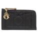  прекрасный товар Christian Dior Lady Dior Cosmos Zip карта держатель S0965ONMJ овчина черный футляр для карточек 0365 Christian Dior