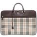  Burberry noba проверка парусина / кожа бежевый портфель 1548 BURBERRY