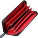 кошелек мужской длинный кошелек карбоновый кожа телячья кожа раунд застежка-молния длинный бумажник красный бесплатная доставка (sa)