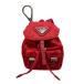  Prada сумка очарование рюкзак узор брелок для ключа 1TT010 треугольник Logo нейлон кожа красный серебряный металлические принадлежности PRADA