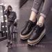  эмаль style оксфорды толщина низ гонки выше обувь Loafer обувь перфорирование обработка женский .. обувь платформа C&amp;J casual едет 