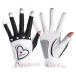  женский Golf перчатка палец . cut перчатки UV cut Heart модный ногти cut Golf сопутствующие товары C&amp;J Golf перчатка обе рука ногти весна лето осень стоимость доставки 