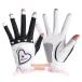  женский Golf перчатка палец . cut перчатки UV cut Heart модный C&amp;J ногти cut Golf сопутствующие товары Golf перчатка обе рука ногти весна лето осень стоимость доставки надеты поворот 