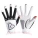  женский Golf перчатка палец . cut перчатки UV cut Heart модный C&amp;J ногти cut Golf сопутствующие товары Golf перчатка обе рука ногти весна лето осень стоимость доставки надеты поворот 