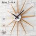  настенные часы Atlas 2 часы Atras 2-clock модный Северная Европа стена настенные часы acid -b Movement из дерева радиация форма in пыль настоящий Mid-century TK-2074