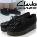 CLARKS WALLACRAFT BEE BLACK SUEDE 26173497 Clarks wala craft Be black suede lady's thickness bottom Wedge 