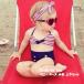 * 3 point set * red stripe baby Kids swimsuit top and bottom set girl child newborn baby baby separate border summer RD 60 70 80 90 100 free shipping 
