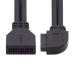 NFHK прямой угол USB 3.0 20 булавка 19 булавка мужской - женский удлинение 5Gbps кабель материнская плата основной панель для 90 раз 