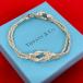  превосходный товар TIFFANY&amp;Co. Tiffany Vintage двойной трос центральный узел браслет серебряный 925 серебряный 135-2