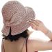 Foldable Wide Brim Floppy Straw Beach Sun Hat,Summer Cap with Bowknot for Women Girls,Strap Adjustable (1 Pack Pink)