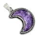 Crescent Moon - Lepidolite Worry Stone 925 Silver Pendant Jewelry ALLP-6646