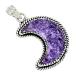 Crescent Moon - Lepidolite Worry Stone 925 Silver Pendant Jewelry ALLP-6647