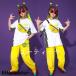  Kids танцевальный костюм HIPHOP hip-hop Корея ребенок одежда Jazz Dance лето отвечающий .. stage костюм тренировка надеты Dance одежда презентация девочка мужчина верх и низ в комплекте футболка брюки 
