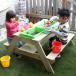  natural tree table sand place table garden table bench attaching ( Sand table Sand box sand place sand playing sand game sand place playing out playing )