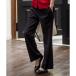 e-si- дизайн флакон fa Cubic A/C DESIGN BY ALPHA CUBIC стрейч semi flare pants [ задний талия резина * комплект a