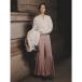 anyu Anne sanuans Tria se задний атлас flare pants (GRAYISH PINK)