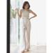 anyu Anne sanuans [ есть перевод новый товар ] высокий талия semi flare pants (ECRU)