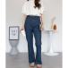  at one atONE хлопок Denim flare pants ( темно-синий )