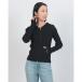 klaneCLANE SHEER HOODED KNIT CARDIGAN (BLACK)