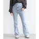  Coca coca Youth Denim высокий талия flare pants (Lt.blue)