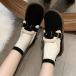 te.- Lilly Dewlily Flat боа обувь женский 10 плата 20 плата 30 плата Корея мода осень-зима casual симпатичный чёрный простой нет 