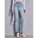  JadaToys GYDA высокий талия BASIC flair Denim брюки ( ice blue )