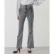  Gyro JAYRO передний бок Cross переключатель стрейч Denim flare pants ( черный )